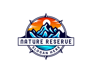 Mountain Exploration Compass logo design