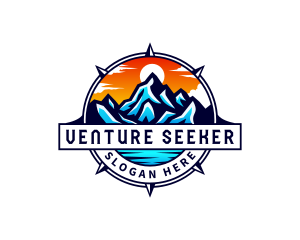 Mountain Exploration Compass logo design