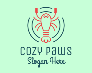 Seafood Lobster Plate logo design