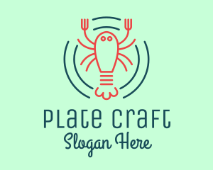 Seafood Lobster Plate logo design