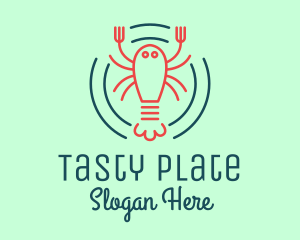 Seafood Lobster Plate logo design