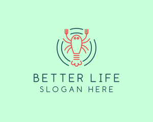 Seafood Lobster Plate logo design