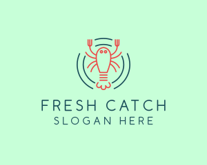 Seafood Lobster Plate logo design