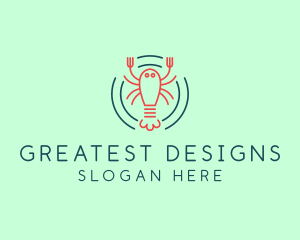 Seafood Lobster Plate logo design