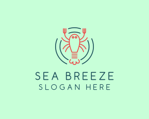 Seafood Lobster Plate logo design