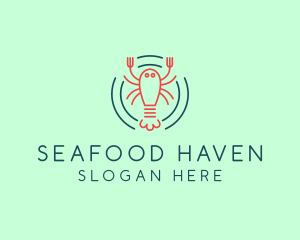 Seafood Lobster Plate logo design