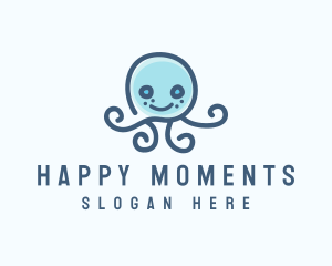 Happy Aquatic Jellyfish logo design