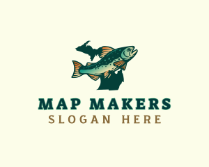 Michigan Brook Trout Fish logo design