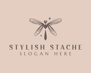 Stylish Dragonfly Wings logo design