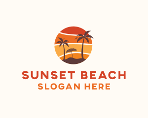 Sunset Beach Vacation logo design