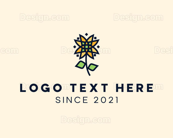 Geometric Sunflower Garden Logo