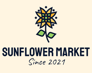 Geometric Sunflower Garden logo design