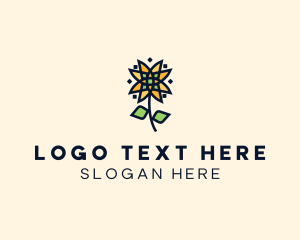 Geometric Sunflower Garden Logo