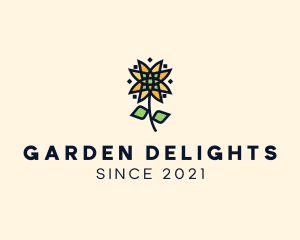 Geometric Sunflower Garden logo design