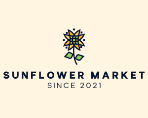 Geometric Sunflower Garden logo design