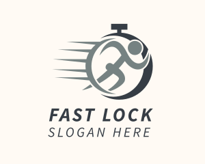 Fast Human Stopwatch  logo design