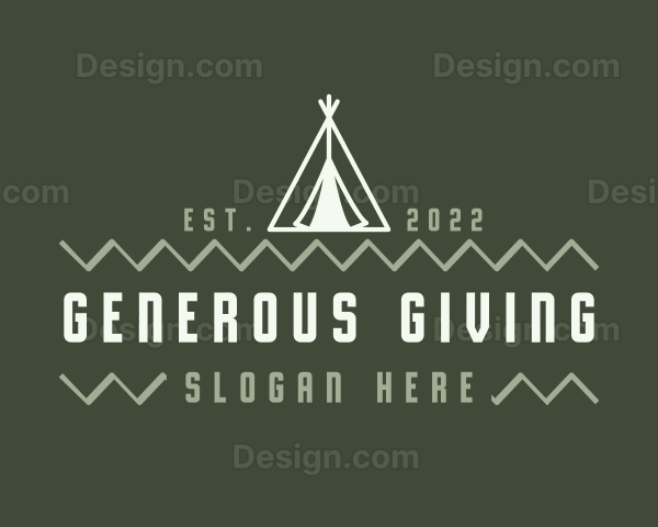 Camping Tent Adventure Logo