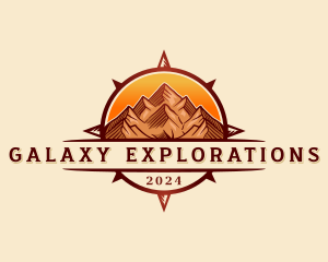 Mountain Compass Sunset logo design