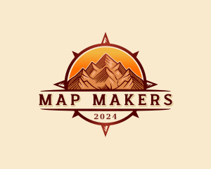 Mountain Compass Sunset logo design