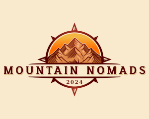 Mountain Compass Sunset logo design