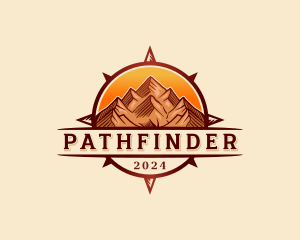 Mountain Compass Sunset logo design