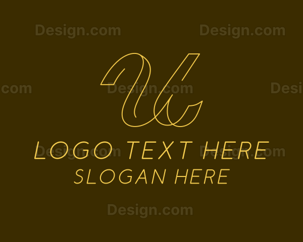 Elegant Cursive Letter U Logo