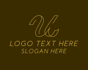 Elegant Cursive Letter U logo