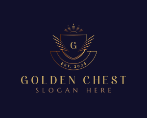 Royalty Wings Shield Badge logo design