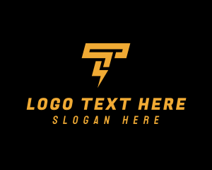 Power Voltage Letter T logo