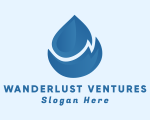 Blue Water Droplet Logo