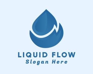 Blue Water Droplet logo design