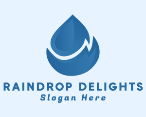 Blue Water Droplet logo design