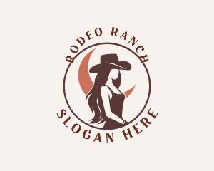 Cowgirl Woman Rodeo logo design