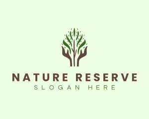 Nature Hand Tree logo design