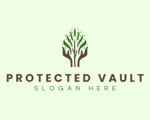 Nature Hand Tree logo design