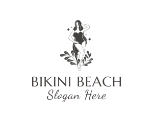 Bikini Posing Lady logo design