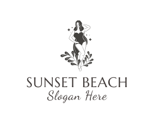 Bikini Posing Lady logo design