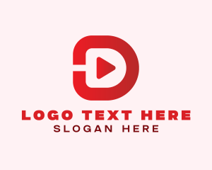 Play Button Letter D logo