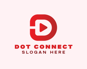 Play Button Letter D logo design