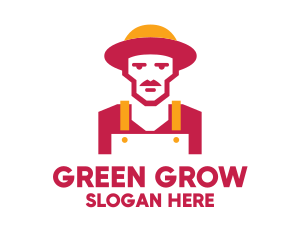 Hipster Organic Farmer logo design