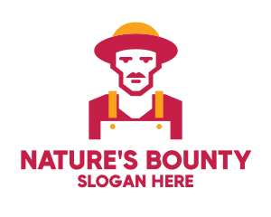 Hipster Organic Farmer logo design