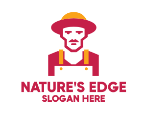 Hipster Organic Farmer logo design