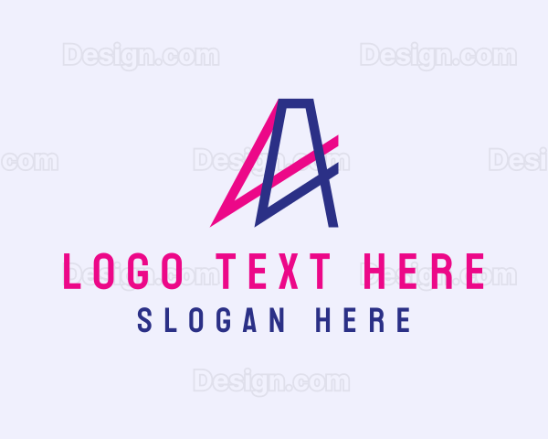 Multimedia Business Outline Letter A Logo