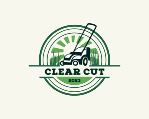 Lawn Mower Yard Landscaping logo design