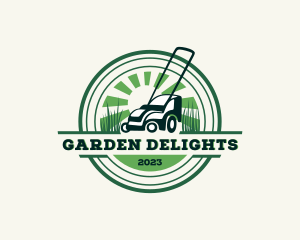 Lawn Mower Yard Landscaping logo design