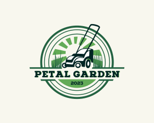 Lawn Mower Yard Landscaping logo design