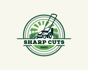 Lawn Mower Yard Landscaping logo design