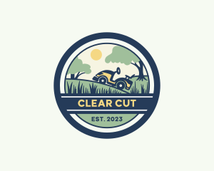 Lawn Mower Grass Field  logo design