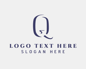 Blue Minimalist Letter Q logo