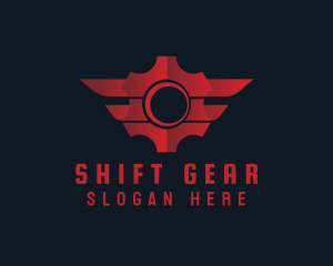 Winged Mechanic Gear Cog logo design